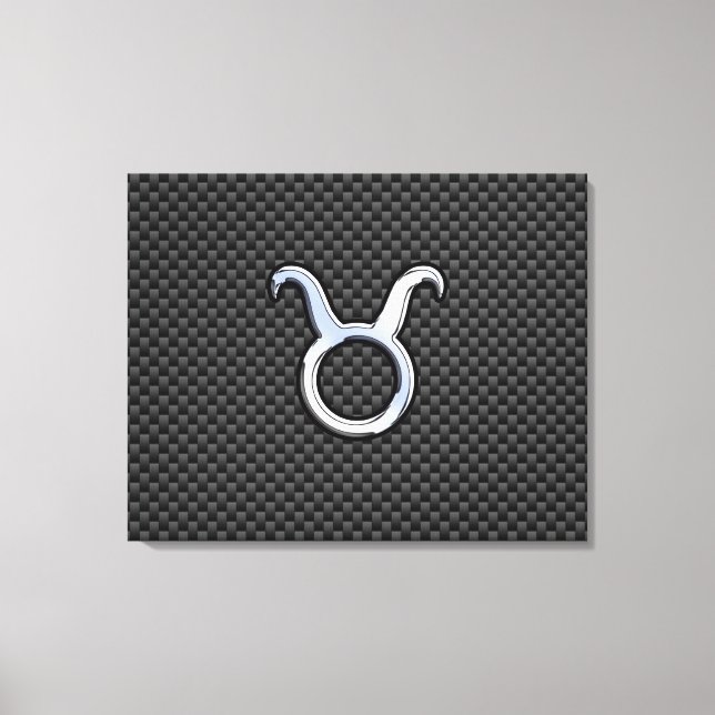 Taurus Zodiac on Charcoal Carbon Fiber Print (Front)