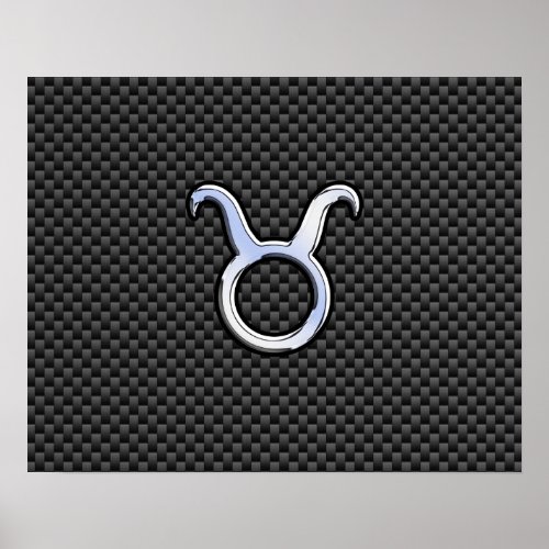 Taurus Zodiac on Charcoal Carbon Fiber Print