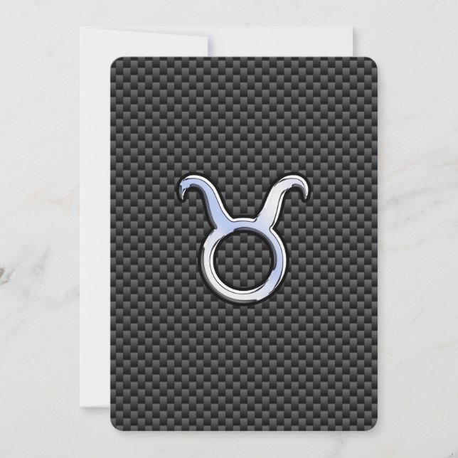 Taurus Zodiac on Charcoal Carbon Fiber Print (Front)