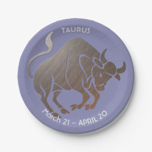 TAURUS Zodiac Paper Plates