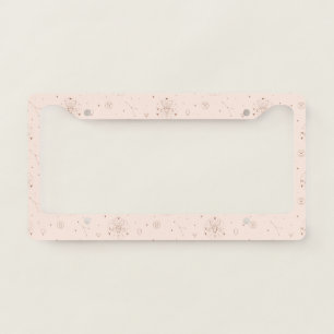 Taurus Zodiac Pattern in Brown and Burgundy License Plate Frame