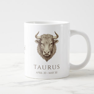 Taurus Zodiac Personalized Name & Birth Date Giant Coffee Mug