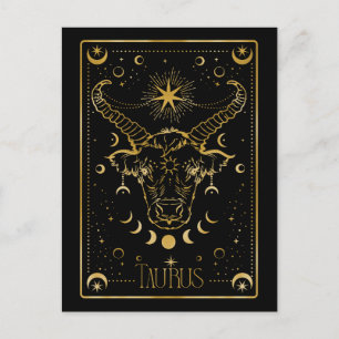 Taurus zodiac postcard