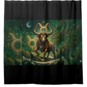 Taurus Zodiac Shower Curtain for Men