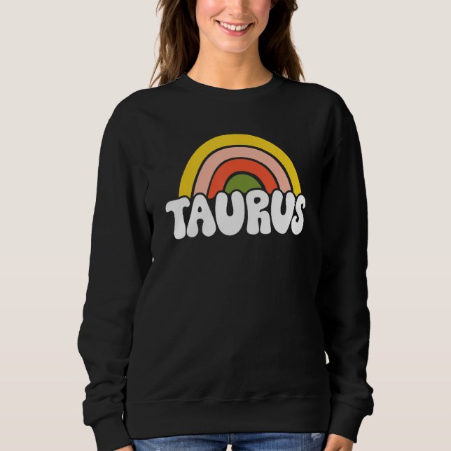 Taurus Zodiac Sign 70s Hippie Style Sweatshirt (Front)