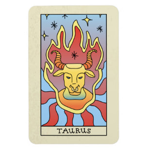 Taurus Zodiac Sign Abstract Art Vintage  Magnet
