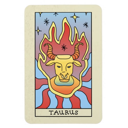 Taurus Zodiac Sign Abstract Art Vintage  Magnet