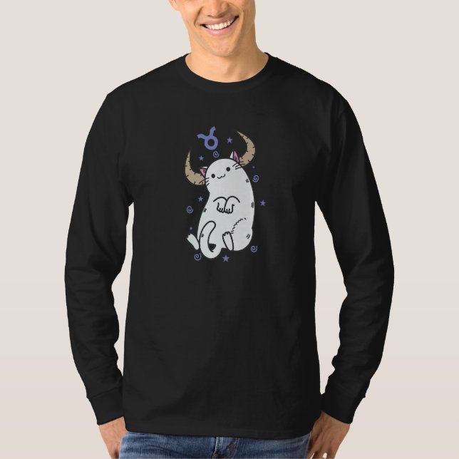 Taurus Zodiac Sign as a Cat Horoscope T-Shirt (Front)