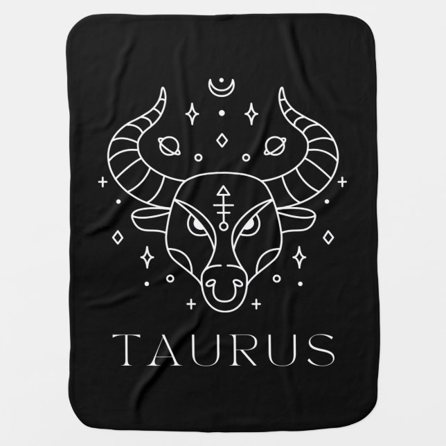Taurus Zodiac Sign Astrological Baby Blanket (Front)