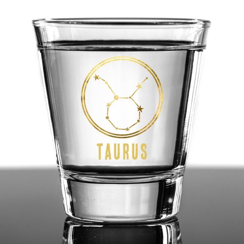Taurus Zodiac Sign Astrology Horoscope Gold Shot Glass