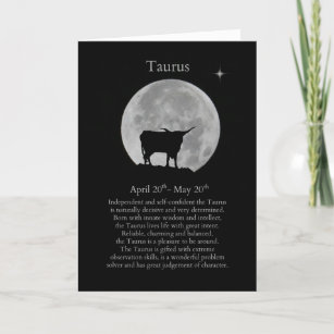 Taurus Zodiac Sign Birthday Card