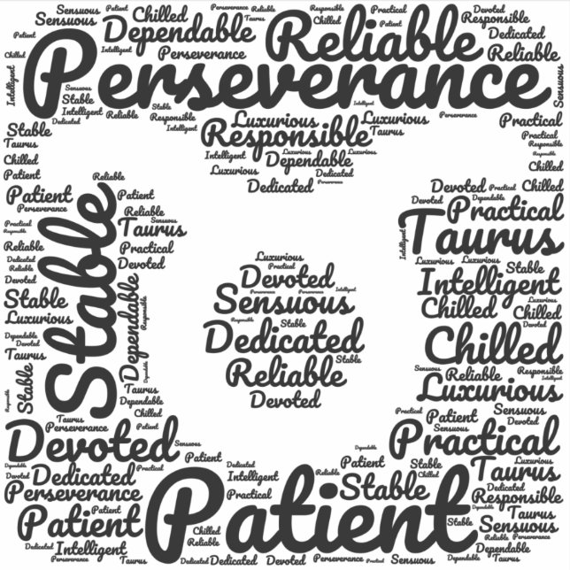 Taurus Zodiac Sign Black Sticker (Front)