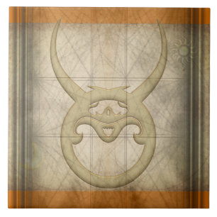 Taurus Zodiac Sign Ceramic Tile