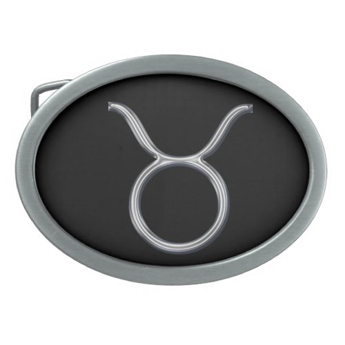 Taurus Zodiac Sign_Chrome Color Oval Belt Buckle