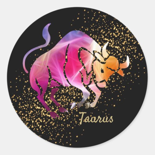 Taurus_ Zodiac Sign Classic Round Sticker