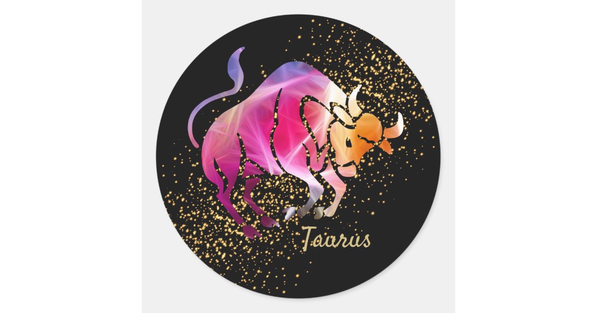 Taurus- Zodiac Sign Classic Round Sticker | Zazzle