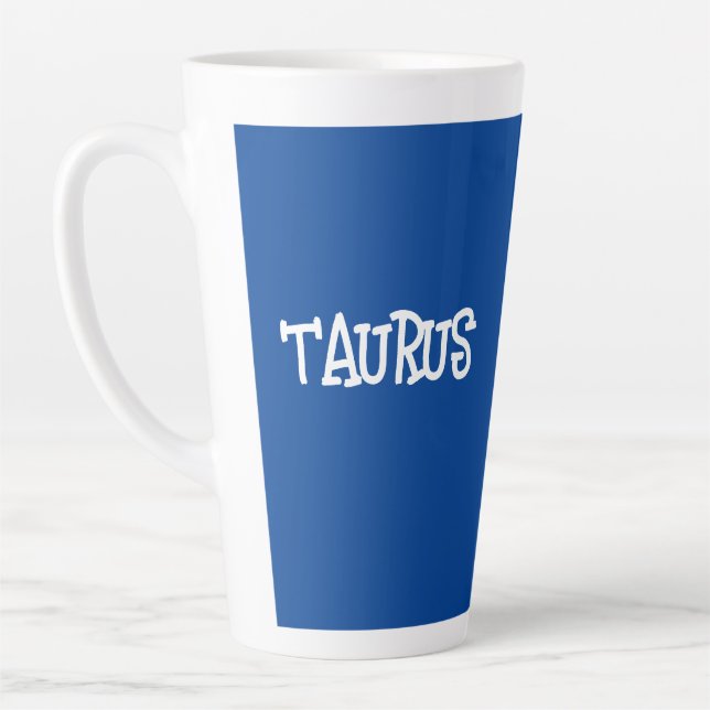 TAURUS ZODIAC SIGN COFFEE Latte Mug (Left)