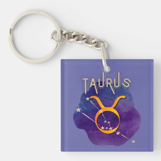 Taurus Zodiac Sign Constellation Keychain (Front)