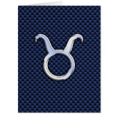 Taurus Zodiac Sign Decor Navy Blue Carbon Fiber (Front)