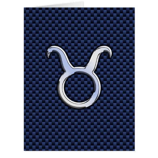 Taurus Zodiac Sign Decor Navy Blue Carbon Fiber (Front)