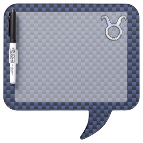 Taurus Zodiac Sign Decor Navy Blue Carbon Fiber Dry Erase Board