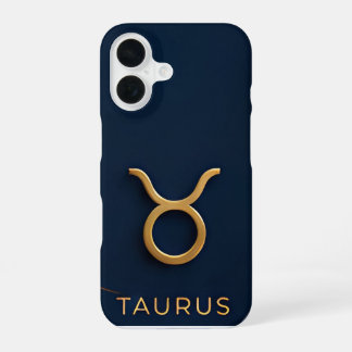 Taurus Zodiac Sign Elegant Gold Astrology Gift iPhone 16 Case