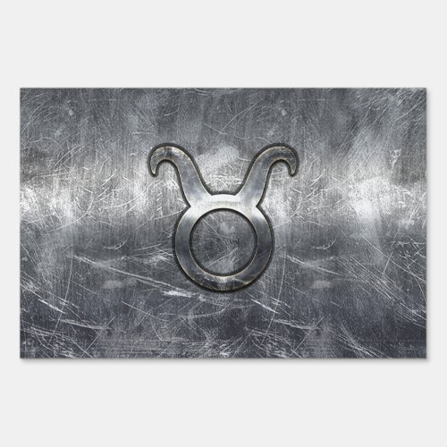 Taurus Zodiac Sign Grunge Distressed Silver Style