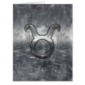Taurus Zodiac Sign Grunge Distressed Silver Style (Front)