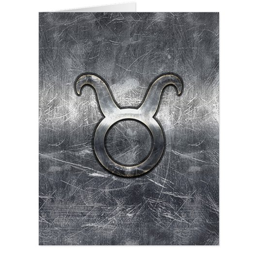 Taurus Zodiac Sign Grunge Distressed Silver Style (Front)