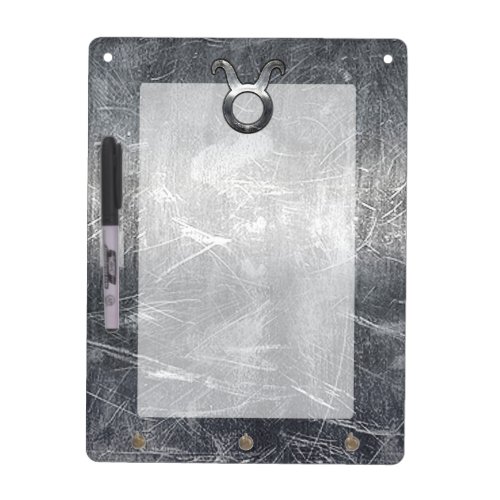 Taurus Zodiac Sign Grunge Distressed Silver Style Dry_Erase Board