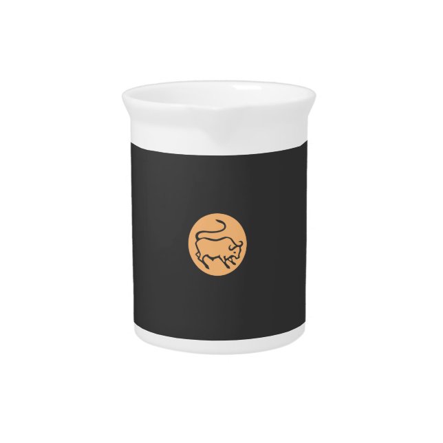 Taurus Zodiac Sign Horoscope Modern Plain Elegant Beverage Pitcher (Front)