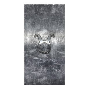 Taurus Zodiac Sign in Grunge Distressed Style Card