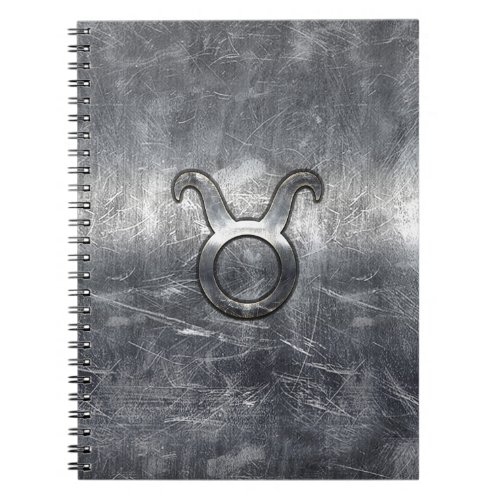 Taurus Zodiac Sign in Grunge Distressed Style Notebook