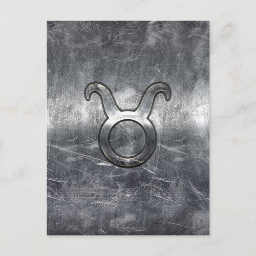 Taurus Zodiac Sign in Grunge Distressed Style Postcard