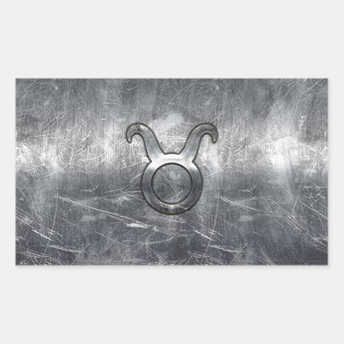 Taurus Zodiac Sign in Grunge Distressed Style Rectangular Sticker