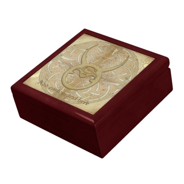 Taurus Zodiac Sign Keepsake Box (Side)