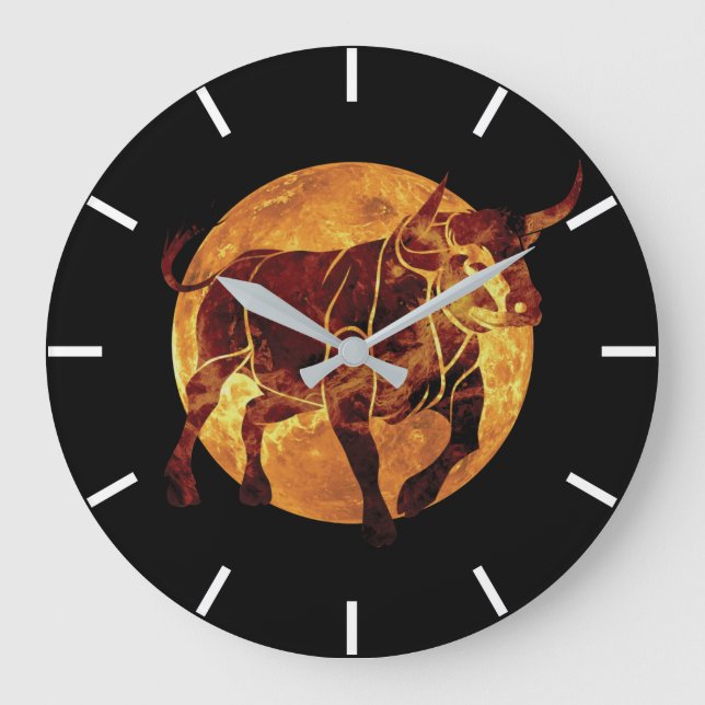 Taurus Zodiac Sign Large Clock (Front)