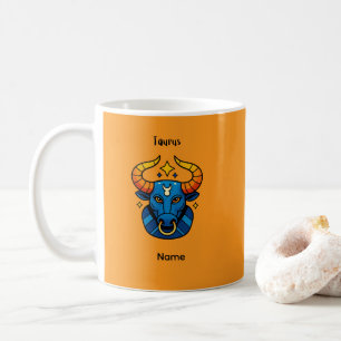 Taurus Zodiac Sign - Minimalist Gold Celestial Bul Coffee Mug