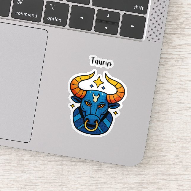 Taurus Zodiac Sign - Minimalist Gold Celestial Bul Sticker (Detail)