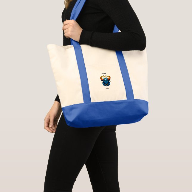 Taurus Zodiac Sign - Minimalist Gold Celestial Bul Tote Bag (Front (Product))
