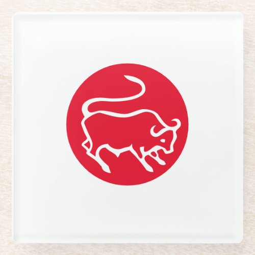 Taurus Zodiac Sign Modern Minimalist Plain Elegant Glass Coaster