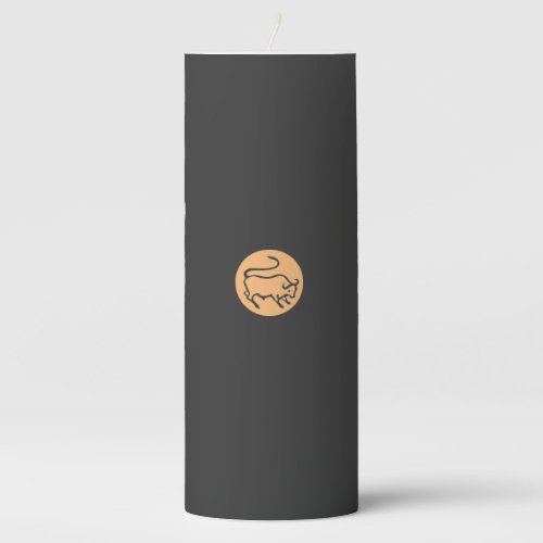 Taurus Zodiac Sign Modern Minimalist Plain Elegant Pillar Candle