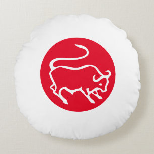 Taurus Zodiac Sign Modern Minimalist Plain Elegant Round Pillow