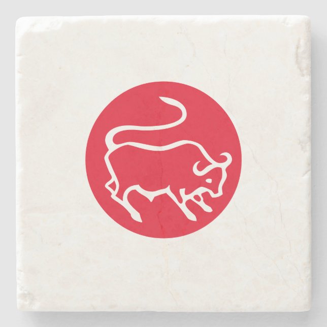 Taurus Zodiac Sign Modern Minimalist Plain Elegant Stone Coaster (Front)