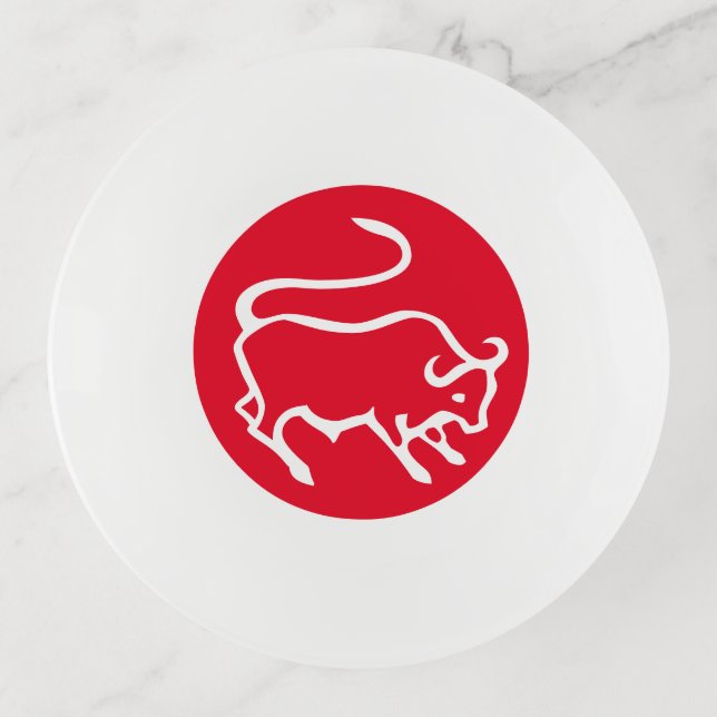 Taurus Zodiac Sign Modern Minimalist Plain Elegant Trinket Tray (Front)