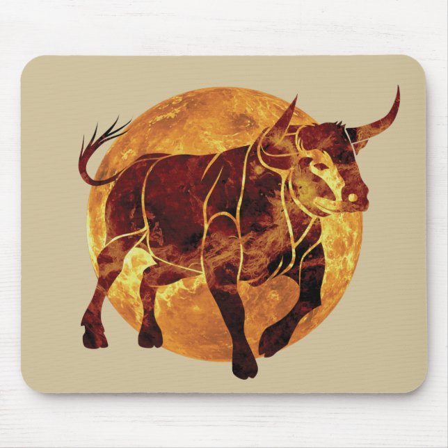 Taurus Zodiac Sign Mouse Pad (Front)