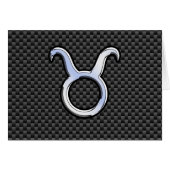 Taurus Zodiac Sign on Black Carbon Fiber Print (Front Horizontal)