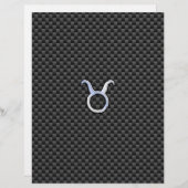 Taurus Zodiac Sign on Black Carbon Fiber Print (Front/Back)