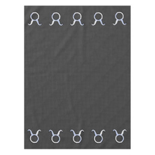 Taurus Zodiac Sign on Carbon Fiber Style Tablecloth