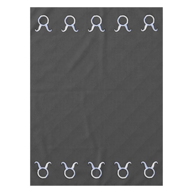 Taurus Zodiac Sign on Carbon Fiber Style Tablecloth (Front)